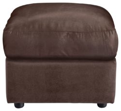 HOME - New Alfie - Leather Effect Footstool - Chocolate